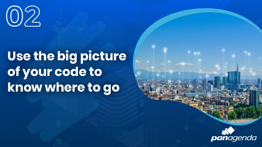Use the big picture of your code to know where to go